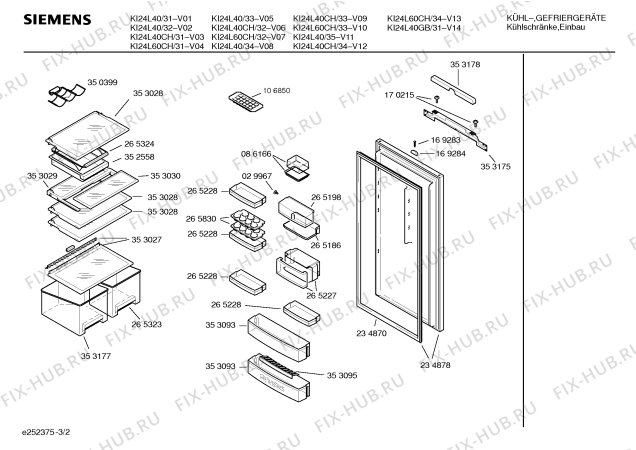 Взрыв-схема холодильника Siemens KI24L40 - Схема узла 02
