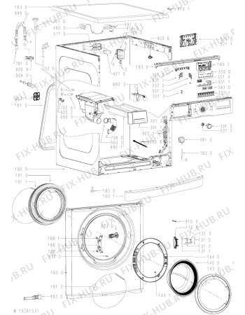 Схема №1 WAC 8643 с изображением Декоративная панель для стиралки Whirlpool 481010721415