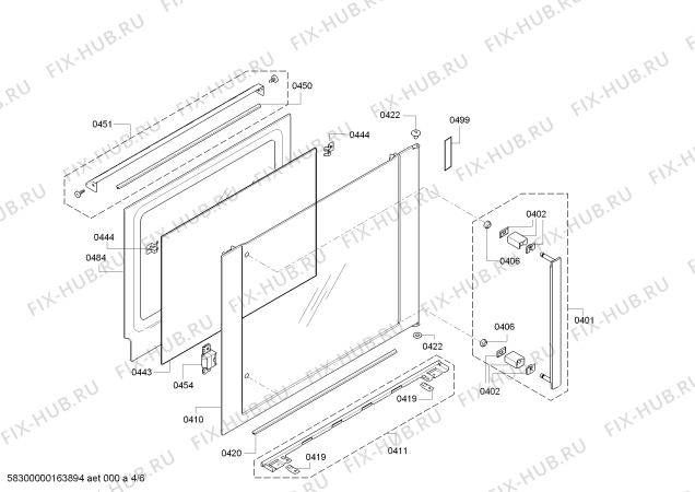 Взрыв-схема плиты (духовки) Bosch HBR78S751E - Схема узла 04