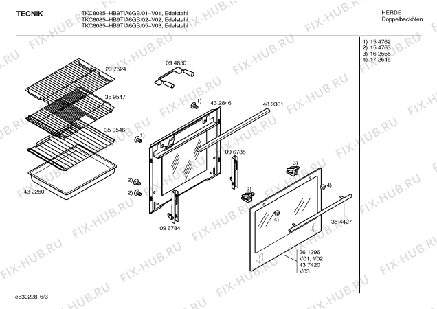 Схема №3 HB9TIA7GB TKC8082 с изображением Инструкция по эксплуатации для плиты (духовки) Bosch 00587231