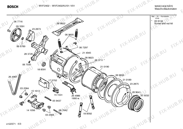 Взрыв-схема стиральной машины Bosch WVF2402AU - Схема узла 03