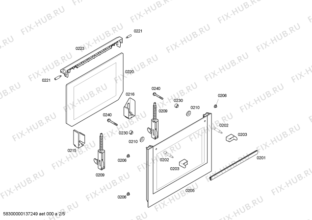 Взрыв-схема плиты (духовки) Bosch HBA23B260E Horno bosch indpnd.multf.negr.reloj cif - Схема узла 02