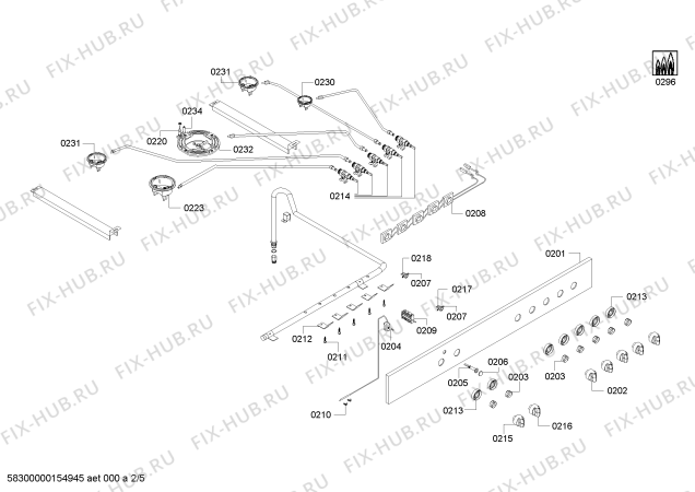 Взрыв-схема плиты (духовки) Bosch HSB775055N - Схема узла 02