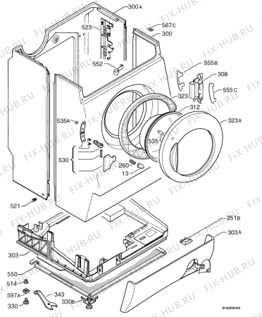 Взрыв-схема стиральной машины Electrolux EW2408F - Схема узла Housing 001