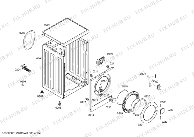 Схема №1 WAA28160BE с изображением Панель управления для стиральной машины Bosch 00661626