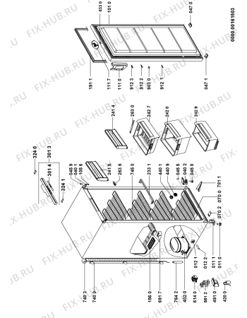 Схема №1 WV1803 A+W с изображением Сенсорная панель для холодильной камеры Whirlpool 480132101361