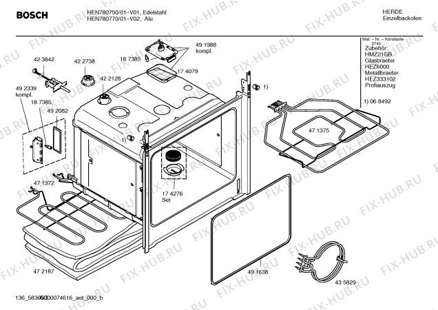 Схема №2 HEN780750 с изображением Инструкция по эксплуатации для духового шкафа Bosch 00589598
