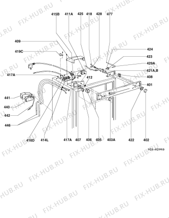 Взрыв-схема холодильника Electrolux RM4211M - Схема узла Armature/fitting