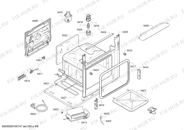 Взрыв-схема плиты (духовки) Bosch HGA33A150S - Схема узла 04