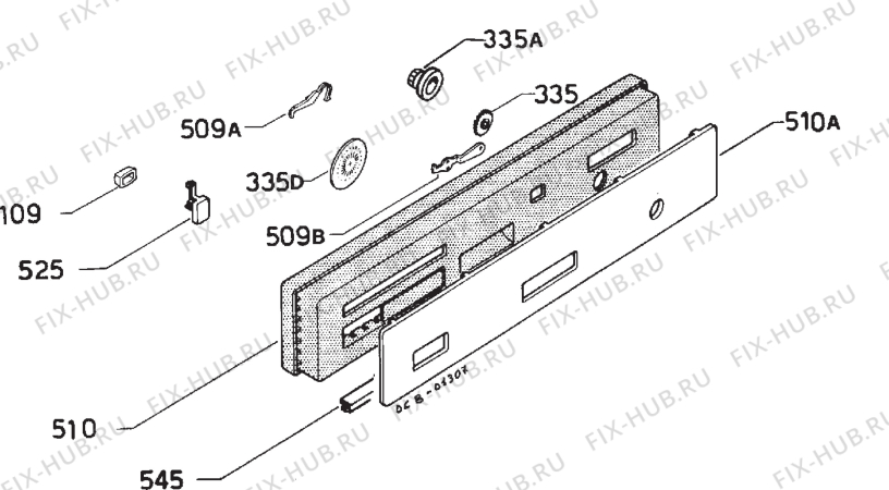 Взрыв-схема посудомоечной машины Zanussi ZD751B - Схема узла Command panel 037