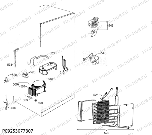 Взрыв-схема холодильника Electrolux EN3350POX - Схема узла Cooling system 017