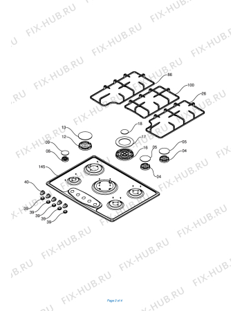Схема №2 NDG75X с изображением Шланг для плиты (духовки) DELONGHI FP1085