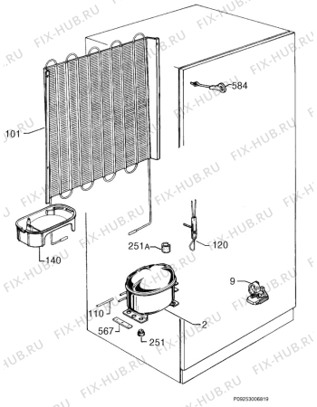 Взрыв-схема холодильника Rex FI22/10SB - Схема узла Cooling system 017