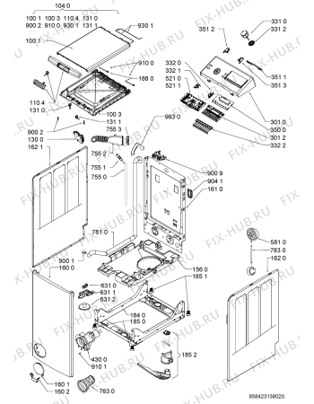 Схема №1 WP12T454BY с изображением Блок управления Whirlpool 481010425278