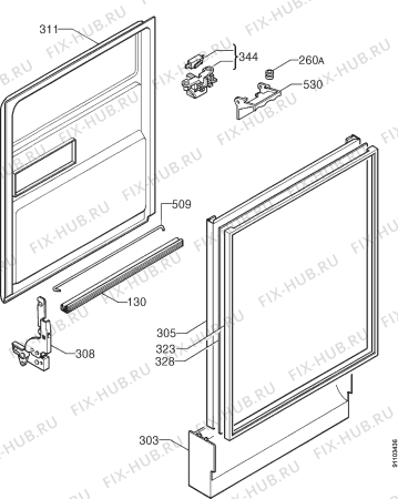 Взрыв-схема посудомоечной машины Rex RSZGN - Схема узла Door 003