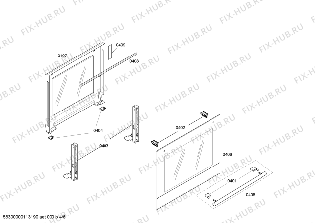 Схема №2 HE13053 с изображением Фронтальное стекло для духового шкафа Siemens 00474592