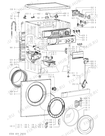 Схема №1 PDT 1019 с изображением Порошкоприемник (дозатор) для стиральной машины Whirlpool 481241868356