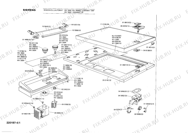 Схема №1 WV3584 SIWAMAT 35 с изображением Ручка выбора программ для стиральной машины Siemens 00050446