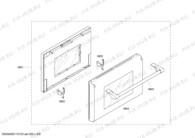 Схема №1 PGR304LP с изображением Кабель для плиты (духовки) Bosch 00219869