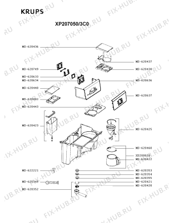 Схема №3 XP207050/3C0 с изображением Плата управления для электрокофемашины Krups MS-620749