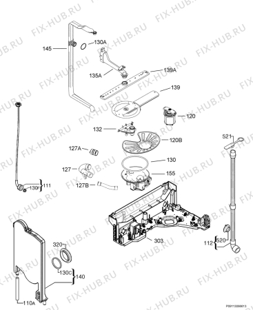 Взрыв-схема посудомоечной машины Electrolux ESF65064WR - Схема узла Hydraulic System 272