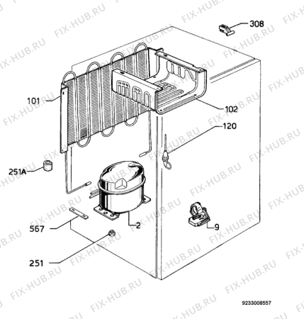 Взрыв-схема холодильника Zanussi ZP7142 - Схема узла Cooling system 017