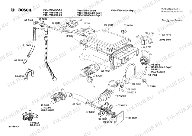Взрыв-схема стиральной машины Bosch V45434 V454 - Схема узла 04