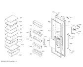 Схема №1 KSW36PI304 Bosch с изображением Панель для холодильной камеры Bosch 00747908