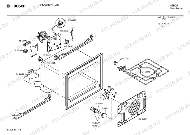 Взрыв-схема плиты (духовки) Bosch HSN562N - Схема узла 04