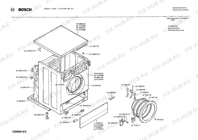 Схема №3 0722054142 V670 с изображением Панель управления для стиралки Bosch 00112797