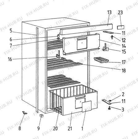 Взрыв-схема холодильника Electrolux TW432A - Схема узла C10 Cabinet