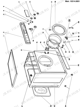 Схема №2 WDN2191WR (F000882) с изображением Декоративная панель для стиральной машины Indesit C00101401