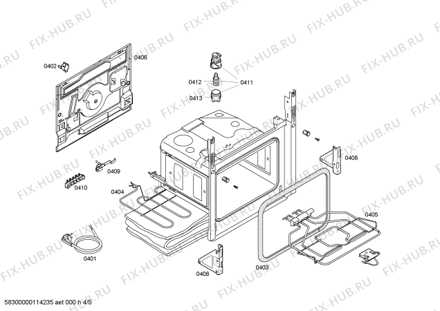 Взрыв-схема плиты (духовки) Bosch HSV422020N - Схема узла 04