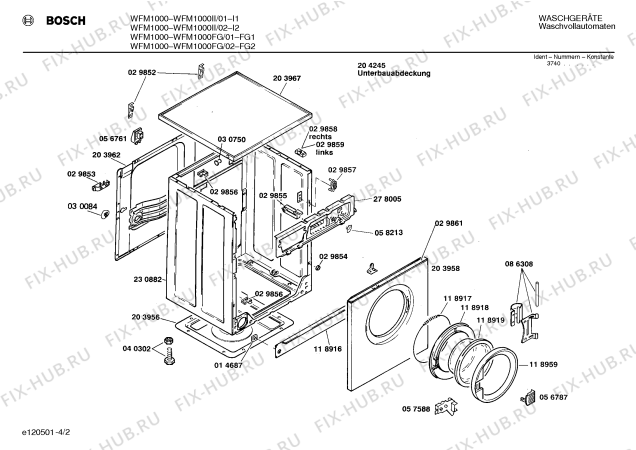 Схема №2 WFM1000II WFM1000 с изображением Ручка для стиральной машины Bosch 00087656