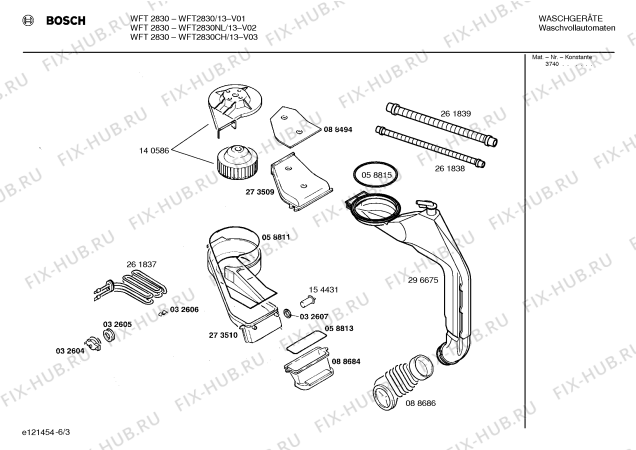 Схема №1 WFT2830 с изображением Инструкция по эксплуатации для стиральной машины Bosch 00519930