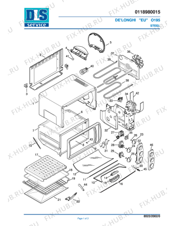Схема №1 O 195 Acciaio с изображением Терморегулятор для электропечи DELONGHI 5518113300