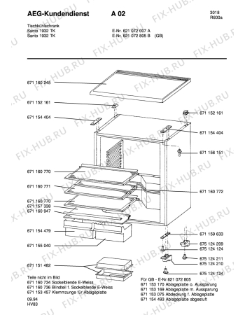 Взрыв-схема холодильника Aeg SAN1930 TK - Схема узла Housing 001