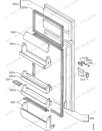 Взрыв-схема холодильника Rex FI260SEN - Схема узла Door 003