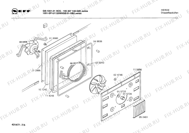 Схема №5 195307139 GB-1051.01HCS с изображением Инструкция по эксплуатации для духового шкафа Bosch 00513653