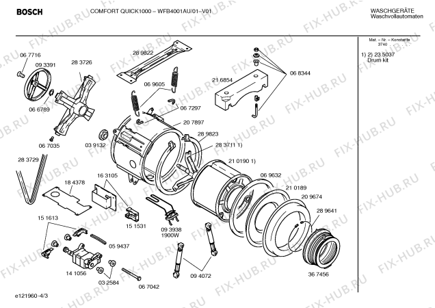 Схема №2 WFB4001AU COMFORT QUICK1000 с изображением Панель управления для стиралки Bosch 00362663