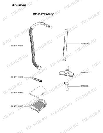 Взрыв-схема пылесоса Rowenta RO5327EA/4Q0 - Схема узла 5P004925.3P2