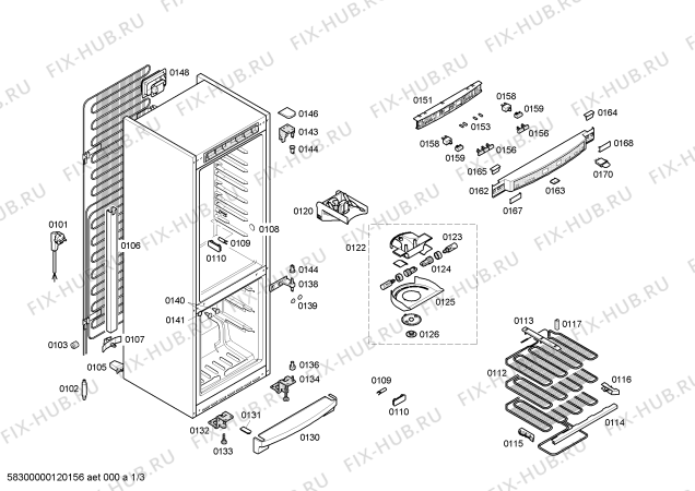 Схема №1 KG36P3F1 с изображением Люк для холодильника Siemens 00641748