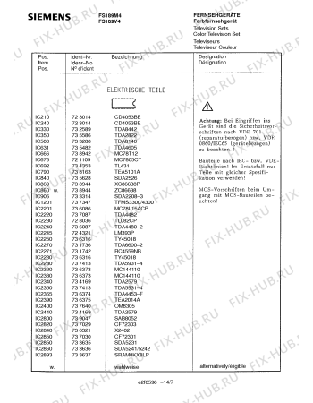 Схема №4 FS189V4 с изображением Инструкция по эксплуатации для телевизора Siemens 00530679