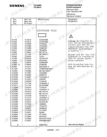 Схема №4 FS189V4 с изображением Модуль для жк-телевизора Siemens 00756903