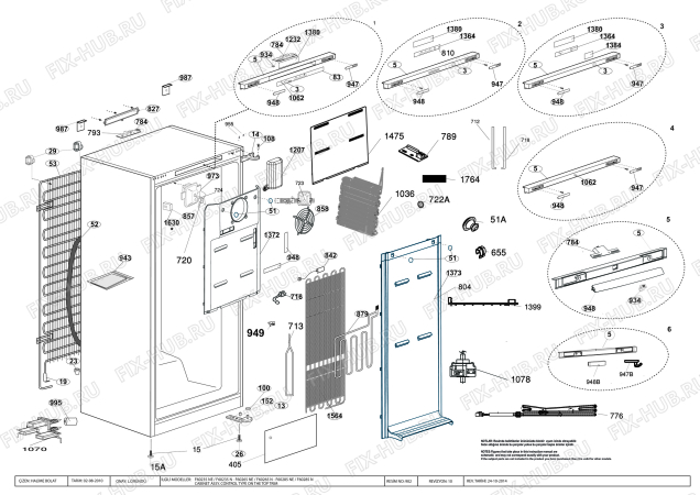 Взрыв-схема холодильника Beko FN129420 (7255348716) - CABINET ASSEMBLY