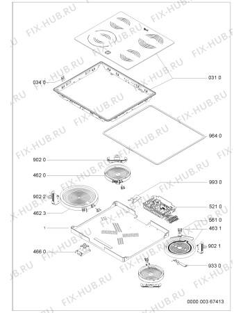 Схема №1 AKR 108/NB с изображением Керамическая поверхность для духового шкафа Whirlpool 481244039759