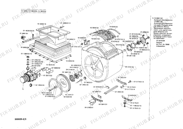 Взрыв-схема стиральной машины Constructa CV083232 - Схема узла 03