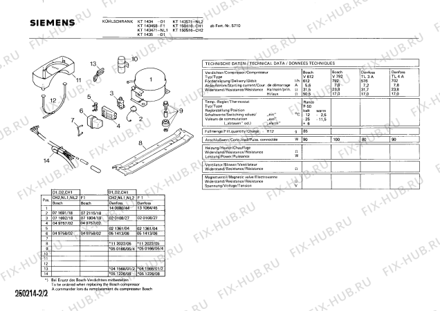 Взрыв-схема холодильника Siemens KT143571 - Схема узла 02
