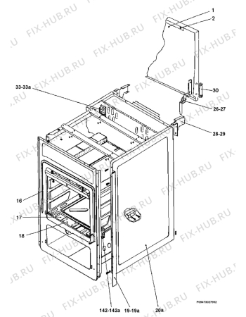 Взрыв-схема плиты (духовки) Zanussi ZCG558GW3 - Схема узла Section 1