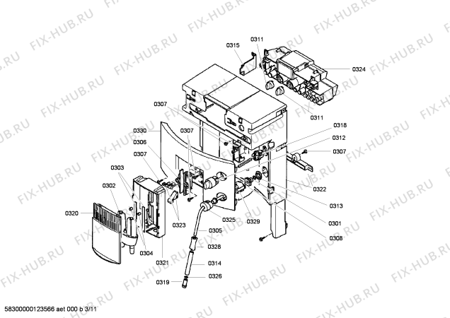 Схема №3 C7660N1 с изображением Панель для электрокофемашины Bosch 00663485